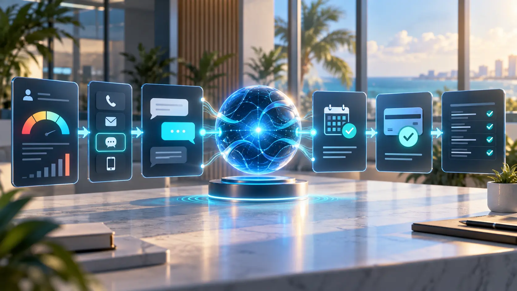 AI payment collection agent connecting account risk, member contact, two-way conversation, payment arrangements, successful payment, and ledger reconciliation